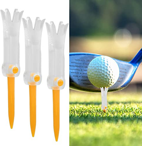 Alvinlite 3 Stück Golf Tee Kunststoff Driver - 85mm Premium Golftees Golf Zubehör, Faltbare Training Golf Tee, Unzerbrechliche, 3,3zoll, Orange