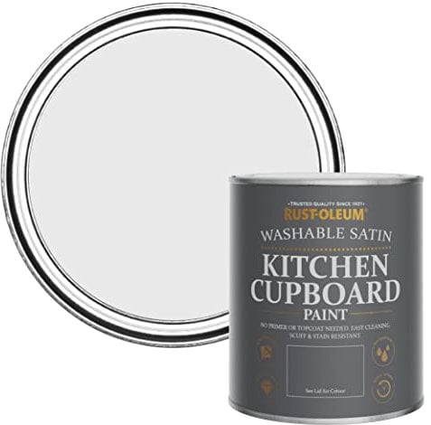 Rust-Oleum Grey Scrubbable Kitchen Cupboard Paint in Satin Finish - Monaco Mist 750ml
