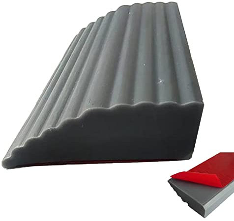 Auffahrrampen für Rollstühle Tragbar Druckfest Rollstuhlrampe für Saugroboter Türschwelle mit Strukturierter Leiter, Nutzbar Als Rampe Scooter Gute Reinigung (Color : Gray, Size : 5 * 1.6 * 80cm)