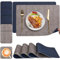 Set de Table et Dessous de Verre Myir JUN, Sets de Table Lavable Double Face Bicolore en Cuir, Set Table Antidérapants Faciles à Nettoyer, Set de Table Lot de 6