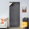 Qelus Thermal Insulated Door Curtain, 32'' W x 80'' Drop Blackout Self-Adhesive Waterproof Windproof Heat Blocking Noise Reduction Drape, Single Curtain, Grey