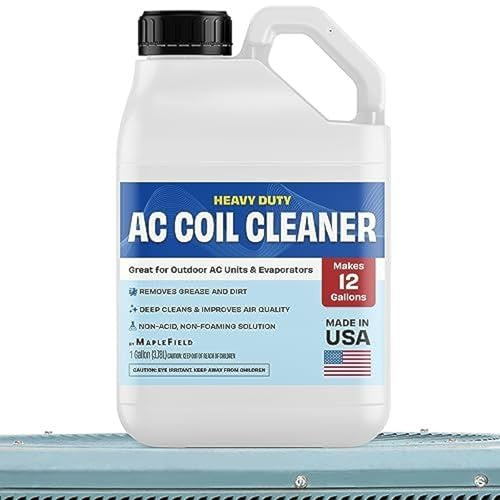 Maplefield Concentrated AC Coil Cleaner - Deep Condenser Coil Cleaning - High-Yield AC Cleaner Concentrate - No-Rinse Formula & Air Conditioner Outdoor Unit Detergent - 1 Gal, Makes 12 Gal, Citrus