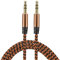 sourcing map Aux Kabel 3.5mm Stecker an Stecker Nylon Geflochten 3Ft Anschlusskabel Orange Gold für Kopfhörer Smartphone Heim/Auto Stereoanlage Lautsprecher Computer
