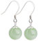 Ohrringe, Tropfenohrringe Vintage Sterling Silber Jade Tropfenohrringe for Frauen, echter natürlicher runder grüner Jadeit-Ohrhänger, chinesischer Heilsteinschmuck