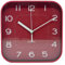 B & S Wanduhr Analog Kunststoff eckig 29.5 cm rot modern