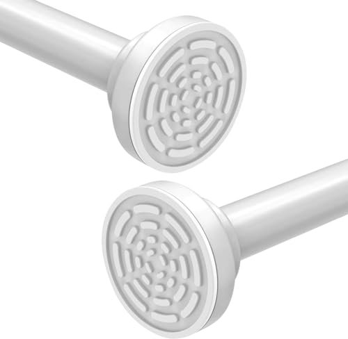 Duschvorhangstange Ohne Bohren 60-130CM Gardinenstange Ausziehbar Teleskopstange Weiß, edelstahl, rutschfest, vorhangstange Klemmstange für Gardinen, Schrank, Badezimmer, Fenster oder Türen