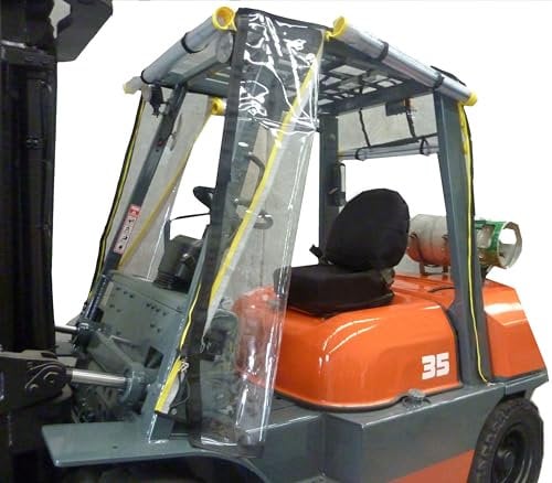 Copertura completa per cabina del carrello elevatore, in vinile trasparente, adatta per camion, dimensioni standard, copertura per parapioggia, impermeabile, in vinile per protezione dai raggi UV