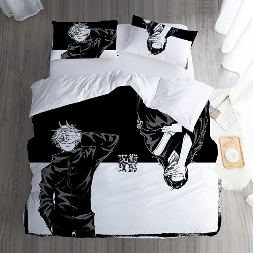 WOLWES Anime-Filmfiguren Bettwäsche-Set 135×200CM,Kinder Bettbezug Set Mit Kissenbezügen 80×80 cm, Filmfiguren,Mikrofaser Bettbezug, Für Kinder Jungen und Mädchen(C2)