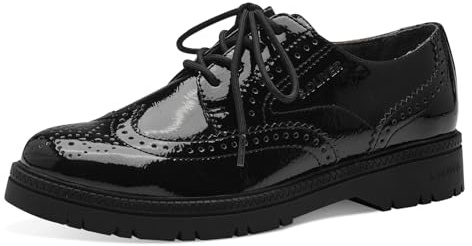 s.Oliver Damen Schnürschuhe Oxford Vegan, Schwarz (Black Patent), 41 EU