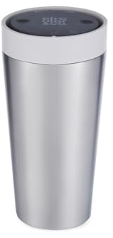 Circular & Co Thermo-Reisebecher aus Edelstahl, 340 ml, isolierter, wiederverwendbarer Kaffeebecher, 100% auslaufsicher und abschließbar, 6 Stunden heiß/kalt, Druckverschluss, einhändig zu öffnen,