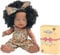 Nice2you 12 Zoll Schwarze Puppe für Mädchen, 30cm Afrikanische Babypuppe mit lockigem Haar, Puppen Spielzeug für Kinder Alter 2 3 4 5 Jahre, Reborn Baby Doll mit Mode Dressing für Geburtstagsgeschenk