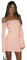 HSAJS Vestito Donna Sexy Maniche Lunghe Elegante Mini Abito da Sera Vestito Senza Spalline Bodycon Dress Rosa Vestiti de Discoteca Sera Cocktail Party