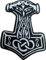 Thors Hammer Aufnäher/Patch zum aufnähen oder aufbügeln | Wikinger Thorhammer, Mjöllnir, Thor, Odin, Heidentum, Asatru