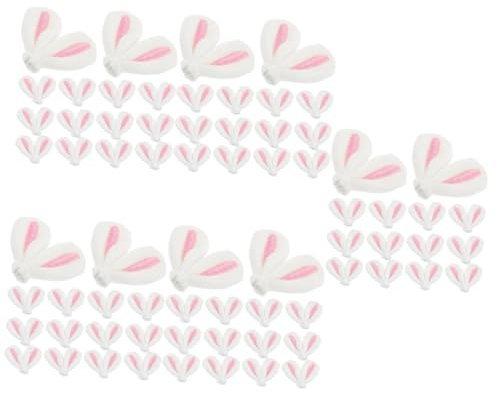TOYANDONA 100 Stk Hasenohren-haarschmuck Hasen-cosplay Gefüllte Hasenohren Make-up-juwelen Bastelbedarf Für Ostern Gothic-schmuck Weiche Hasenohren Diy Kind Flauschige Rosa Weißer Hase Stoff