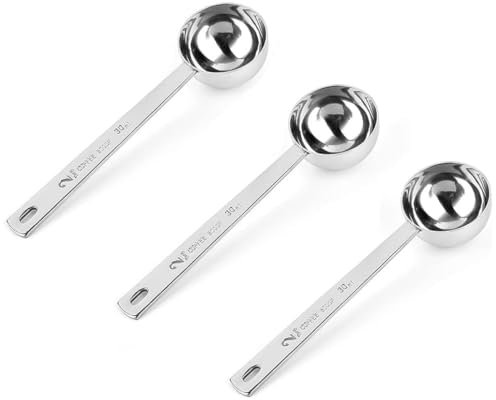 SIMDAO 3 Pieces Coffee Scoop, 30 ml Stainless Steel Tablespoon Scoops with Long Handle, 10054
