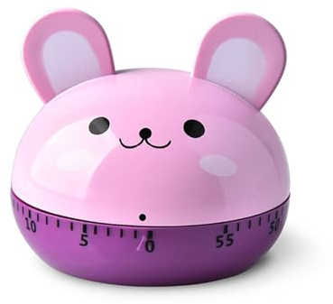Uixxducc Küchentimer, Mechanischer Timer, Küchentimer 60 Minuten Manuell Verstellbar Mechanisch Küchenwecker Kurzzeitmesser Eieruhr Kurzzeitwecker für Kochen Lernen (Kaninchen)