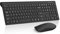 Wireless Keyboard and Mouse Combo, Silent Full-Size Computer Keyboard with Calculator Button, 2400 DPI Mouse, Quiet Click, Slim Cordless USB Keyboard Mouse Set for Laptop PC Windows Mac - Black