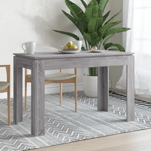 PIXZSSI Esszimmertische Grau Sonoma Holzwerkstoff 120x60x76 cm Minimalistischem Stil Esstisch Feuchtigkeitsbeständigkeit Küchentisch Robuste Tischplatte für Snacks Vasen Getränke