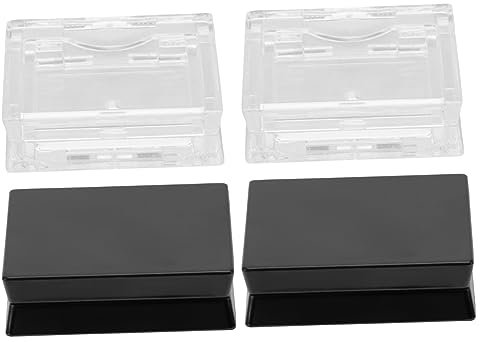 HONMEET 4pcs Empty Makeup Palette Boxes Eyeshadow Holder Black Square Containers