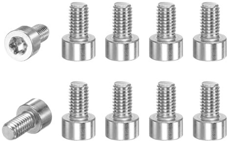 M METERXITY 10 Pcs Vis Cannelée à Boulon Torx T25 M5x10mm Vis à Tête Cylindrique à Pas de 0,8mm Acier Inoxydable 304 pour Pièce de Rechange pour Tronçonneuse [Argenté]