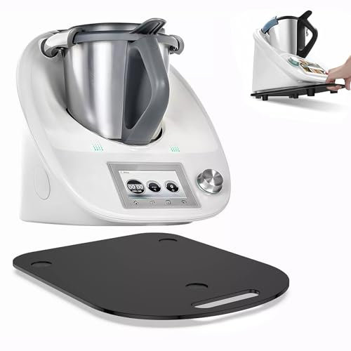 Planche coulissante pour Thermomix TM6/TM5, pour Thermomix TM6 TM5 en acrylique, avec 2 roulettes et 5 fonds en caoutchouc, pour robot de cuisine Thermomix Vorwerk TM 6 accessoires