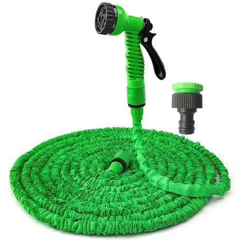 Gartenschlauch mit 7 Funktion 15m basic, Wasserschlauch flexibel mit 3-Fach Latexkern inkl.Flexible Hose - Flexible Garden Hose, Stretchy Water Hose Wonder