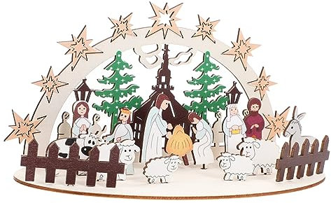 Cabilock Krippenszene Prop Holz Jesus Szene Puzzle Kit Weihnachten Home Decor Für Urlaub