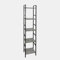 OHS 5 Tier Slim Shelving Unit, Industrial Bookcase Shelf Stand for Home Office Living Room Bedroom Bathroom Narrow Shelves Storage Unit with Metal Frames, Grey - 140 x 30 x 24cm