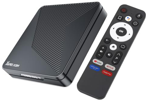 GREVA 8K TV Box Android 14.0, 2025 Android Box 4G RAM 64G ROM Chipset S905X5M Compatible Dolby Vision, Wi-Fi6 HDR10 BT5.0 HDMI 2.1 Ethernet 10/100M LAN 3D HD Smart TV Box Noir