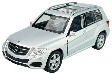 Welly Modell Auto Kompatibel mit Mercedes-Benz GLK SUV X204 Silber ca 1/34-1/39 Metal Modell Auto Die Cast Neu im Kasten