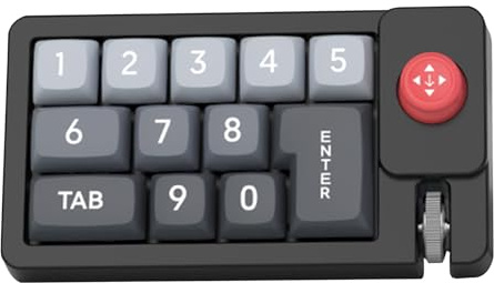Générique Programmable RGB Keyboard, Wired RGB Backlit Device 5.39x2.95x1.5 inches, Single-Handed Number Pad with Joystick, Hot-Swappable Keys, Ideal for Typing, Music Production, Trading