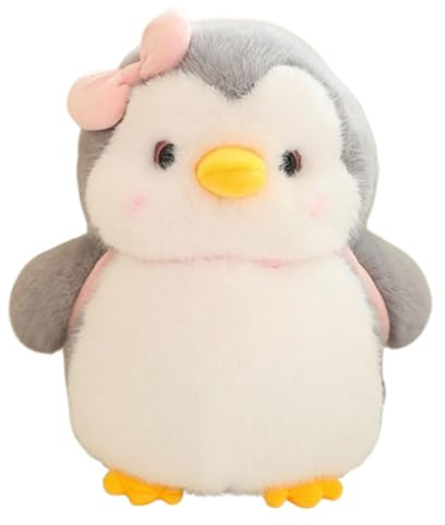 Xiyocadt 25 cm Pinguin Kuscheltier, Pinguin Plüschtier mit Schleife, Pinguin Stofftier zum Kuscheln & Spielen, Plüschpinguin Kissen Puppe Geschenk für Mädchen Jungen Kinder Erwachsene (Rosa-25cm)