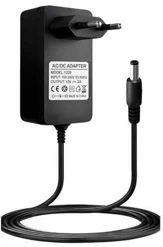 Alimentación 12V 2A 24W Universal, Adaptador AC DC 12V 1A 2A 2000mA con Conector 5.5mm x 2.5mm, Transformador 12V para Tiras LED, Cámaras de Seguridad, Router, Monitor LCD, Altavoces, CCTV