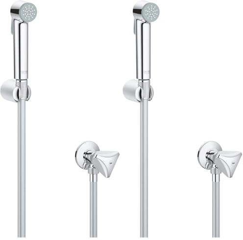 GROHE Tempesta-F Trigger Spray 30 Set de Douche avec robinet d’arrêt, Chrome, 27514001 (Lot de 2)