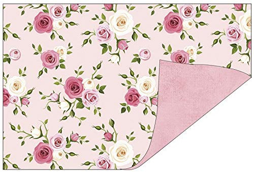 Ideen mit Herz Dekorpapiere im Duo-Design | 1 Seite mit Dekor - 1 Seite unifarben | 10 x 15 cm | Faltpapier, Bastelpapier, Dekopapier | 110 g/qm | 50 Stück (Rosen/rosa)