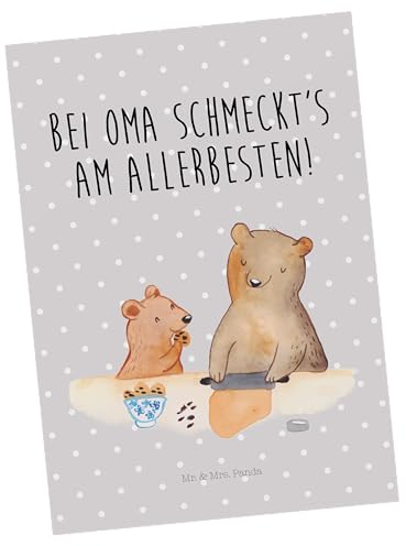 Mr. & Mrs. Panda Postkarte Oma Backen - Geschenk, Omi, Bären, Ansichtskarte, Ansichtskarten, Muttertag, Kochen, Großmutter Kekse, Fotokarte, Grußkarte, Postkarten