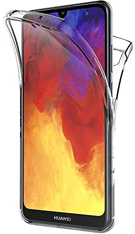 AICEK Hülle Compatible Huawei Y6 2019 360°Full Body Transparent Silikon Schutzhülle für Huawei Y6 2019 Case Durchsichtige TPU Bumper Y6 2019 Handyhülle (6,09 Zoll)