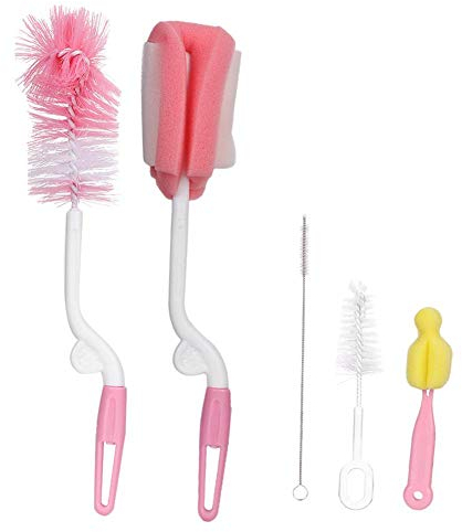 5 Pcs Baby Bottle Brush Cleaning Set Children Feeding Bottle Cleaning Brush Set Straw Feeding Bottle Sponge Brush