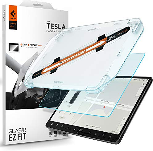 Spigen EZ Fit Tempered Glass Screen Protector for Tesla Model 3 (2017-2023) and Model Y (2020-2025), 15 inch - 1 Pack
