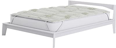 Italian Bed Linen Surmatelas rembourré et matelassé en Bambou, Coton, Aloe, 80 x 195 cm