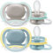 Philips AVENT ultra air Schnuller - 2er Pack, BPA-freier, atmungsaktiver Schnuller für Babys ab 18 Monaten, inklusive Transport- und Sterilisationsbox, hellgrün/grau (Modell SCF349/01)