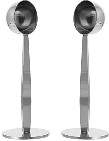 Cabilock Cafeteras Express Domesticas 2 Cucharas de Café de Inoxidable de Café Doble Multifunción 2 en 1 de Café de Medición Y Tampón Cucharas de Utensilios de Café (Plata) Cafetras Express