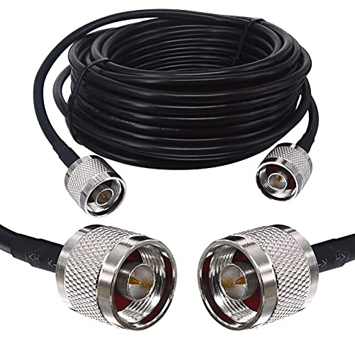 Boobrie Cable N Macho a N 10M RG58 Mejorado Coaxial Tipo N Connector Baja Pérdida 50ohms Adaptador 3G/4G/5G/LTE/ADS-B