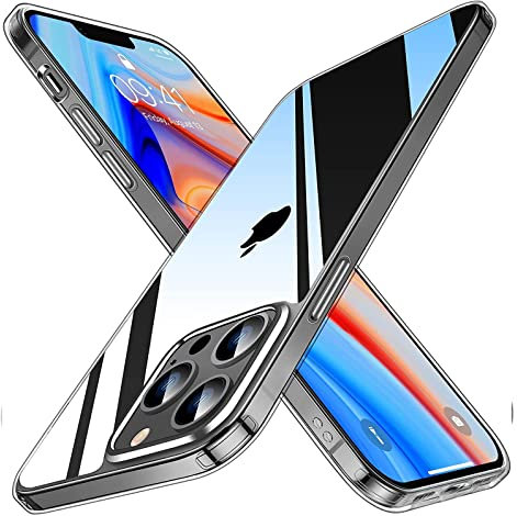 NWNK13 For iPhone 13 Pro Crystal Clear Case, Anti-Yellowing Shockproof Soft Slim Fit Transparent Protective TPU Silicone Bumper Case Cover for iPhone 13 Pro 6.1'' inch