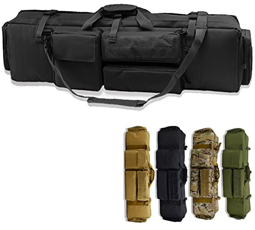 SJASD Waffentasche fiur Langwaffen,M249-Gewehr-Gewehr-Beutel-SchießenAufbewahrungsbehälter,Taktische Waffentasche Armee Airsoft,Outdoor Schulter Rucksack - 100cm/39,Schwarz
