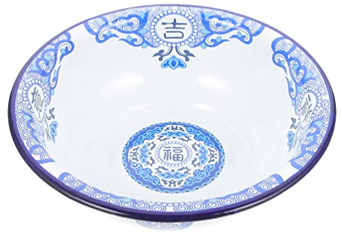 POPETPOP Commercial Vintage Soup Bowl Dough Making Basin Salad Serving Bowl Ceramic Soup Bowl Thick Soup Basin Oil Bowl Snacks Bowl Pink Milk Jug Ramen Bowls Enamel Storage Basin Household