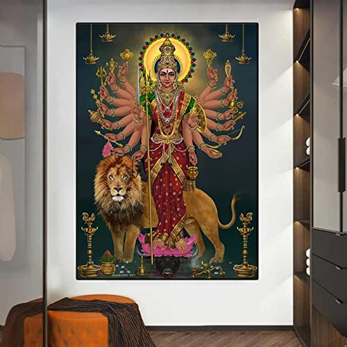 Lord Shiva Wandkunst Leinwand Gemälde Hindu Götter Poster Indischer Gott Bilder für Zimmer Religiöses Zuhause Dekorative Malerei 15.7x 19.6(40x50cm) Kein Rahmen