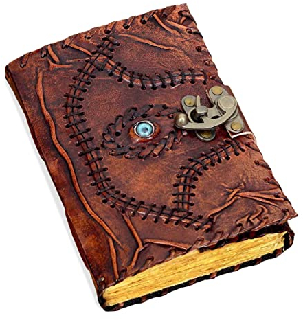 cuero Hocus Pocus Buch der Zaubersprüche Leder Tagebuch Böser Blick Tagebuch Girmoire Zauberbuch Requisite Geschenke