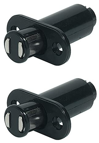 cyclingcolors 2x loqueteau magnétique à aimant rond noir pour porte en verre placard étagère vitrine meuble tv télé