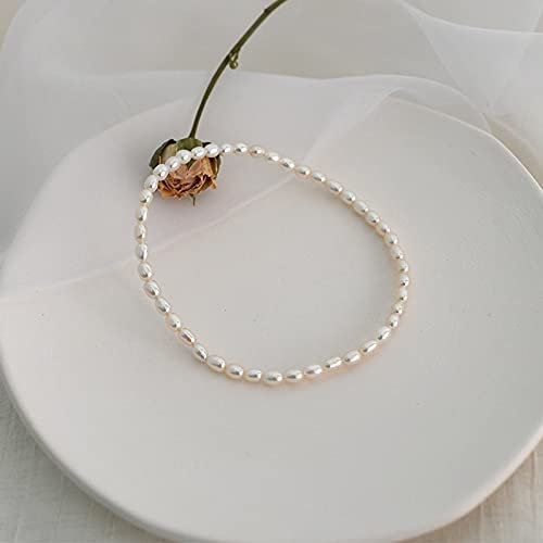 LAYCHEN Véritable Naturel Perle d'eau Douce Cheville Mode Dame Élasticité Chaîne Plage Pied Bracelet Bijoux pour Femmes